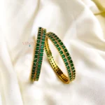 Sparkling Green AD Stone Bangle – Set of 4-MJ3020-5