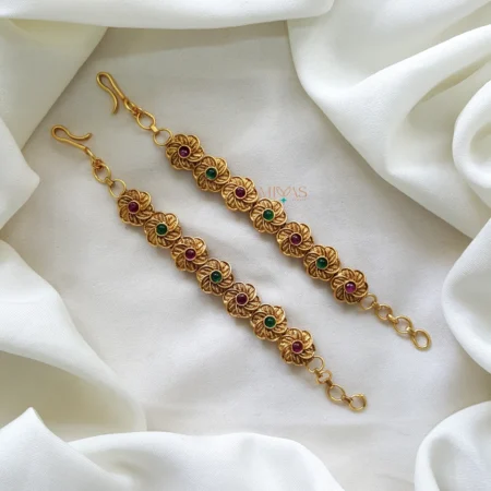 Floral Gold Look Alike Earchain - Multi