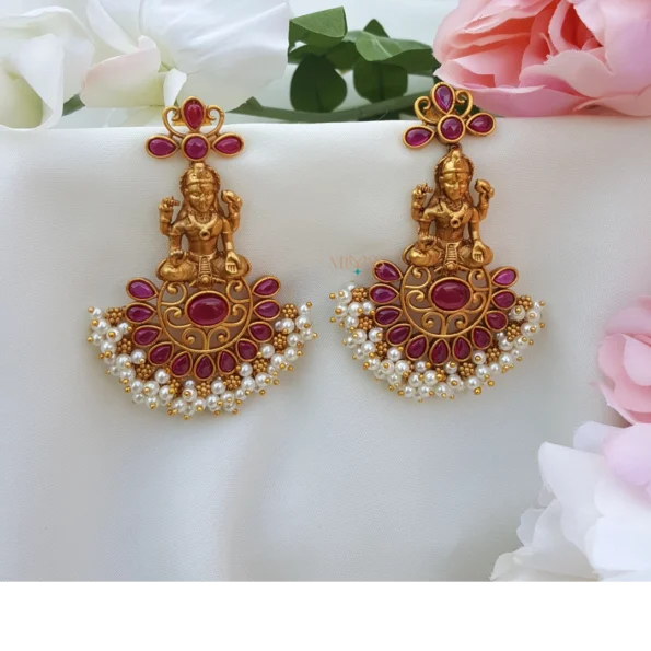 Gorgeous Lakshmi Pearl Earring - Ruby