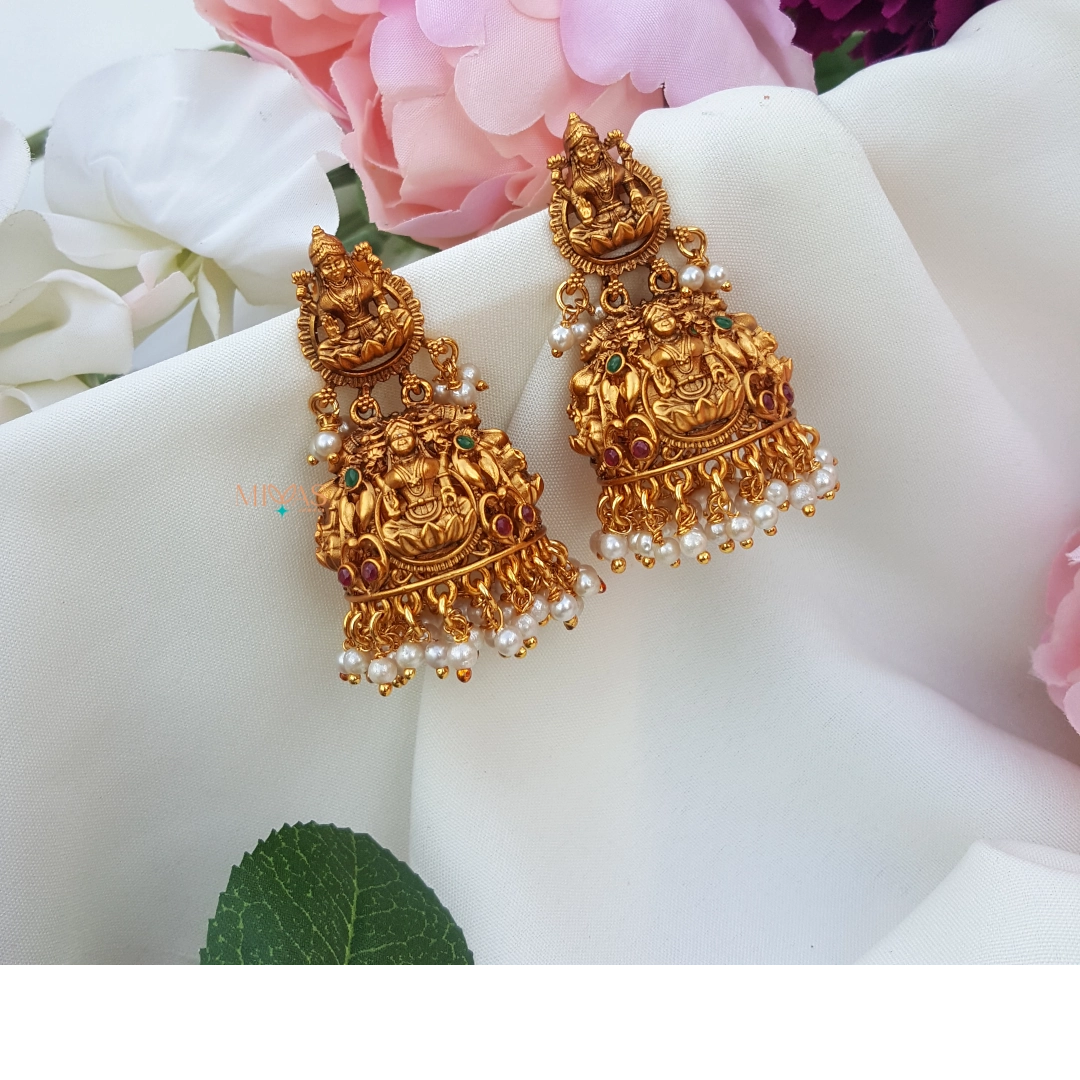 Flipkart.com - Buy Ratha Traditional South Indian Lakshmi Jhumka Earrings  matching to 22 ctr Gold Metal Jhumki Earring Online at Best Prices in India