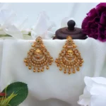 Chandbali Design Golden Beads Earrings