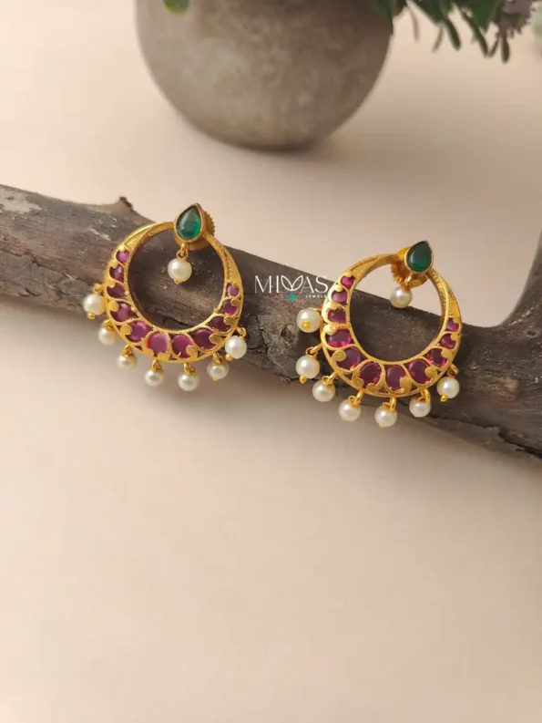 Mithra - Chandbali Kemp Stone Earring