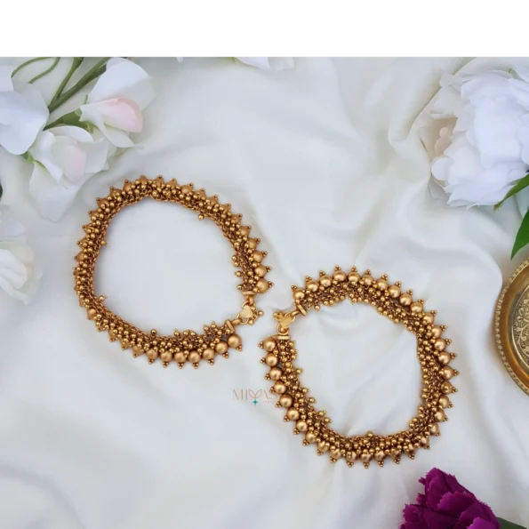 Mesmerizing Gold look alike Anklet - Gold Beads