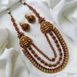 Traditional Lakshmi Design Kemp Stone 3Layer Haram-MJ1048-1