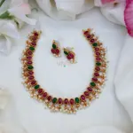 Ethnic Beauty Oval Shape Short Necklace With Pearl-MJ1146-2