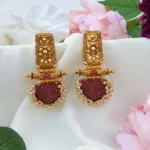 Unique Kemp stone Earring – Ruby – MJ5010B-3