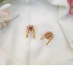 Nihara – Flower Design Vanki Type Finger Ring – Ruby and Green – MJ6054-1