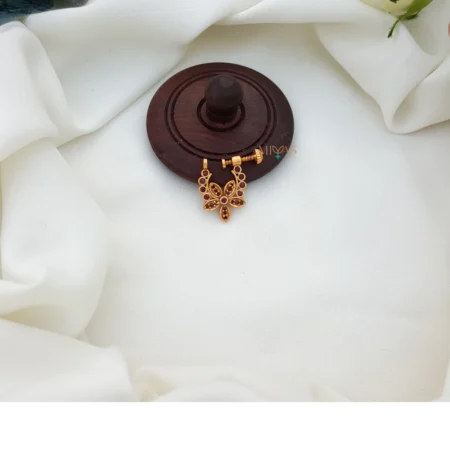 Trendy Floral Ruby Stone Nose Pin