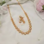 Beautiful Floral Design AD Stone Necklace – White-MJ1343-3