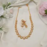 Beautiful Floral Design AD Stone Necklace - White