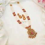 Charming Pink and White Beaded Non Idol Haram-MJ1356-2