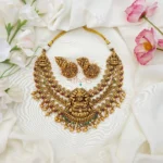 Grand Three layered Lakshmi Bridal Necklace-MJ1365-2