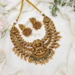 Grand Three layered Lakshmi Bridal Necklace-MJ1365-2