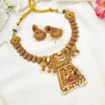 Elaborately Carved And Crafted Ganesha Necklace With Pearl