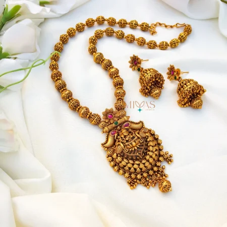 Attractive Antique Dual Peacock Beaded Haram