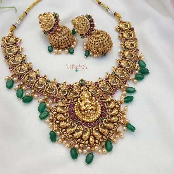 Stunning Beauty Lakshmi Motifs Necklace