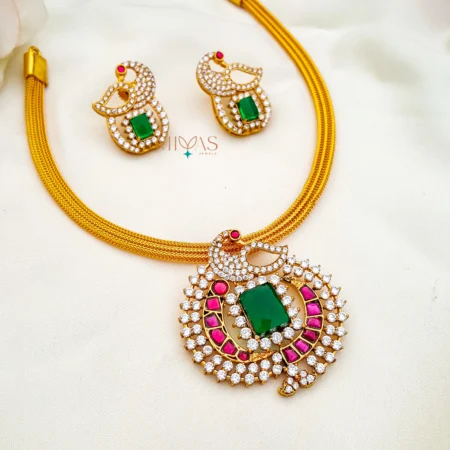Stunning Look Peacock Design High Necklace