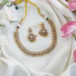 Stunning Gold Look Alike Pearl Necklace-MJ1422-2