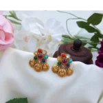Pretty Lakshmi Coin Earring – Navratna – MJ5034-1
