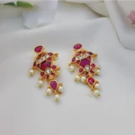 Trendy Fish Design Kundan Jadau Earring – Ruby – MJ5085-2