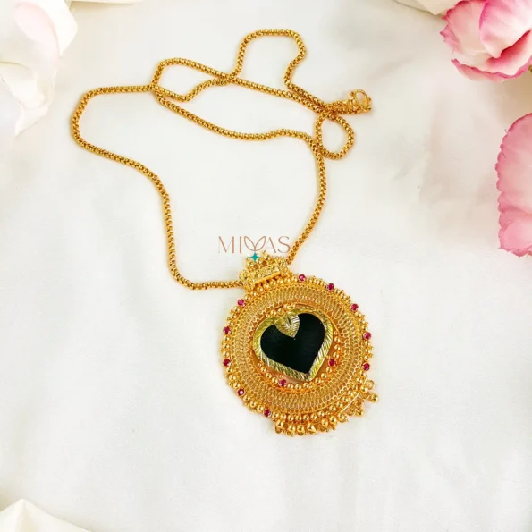 Stunning Heart Palakka Pendant Chain