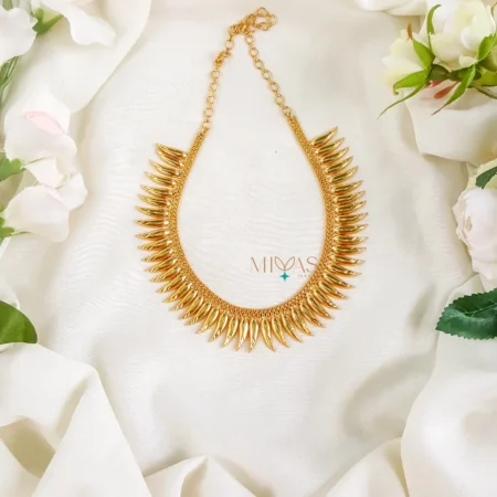 Beautiful Gold Look Kerala Spike Necklace