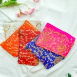 Flower Zari work Single Zip Assorted colour purse for Return Gift-MJ8001-1